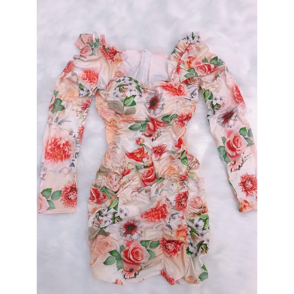 ĐẦM NỮ BODY TAY DÀI NHÚN THÂN THỜI TRANG THIẾT KẾ