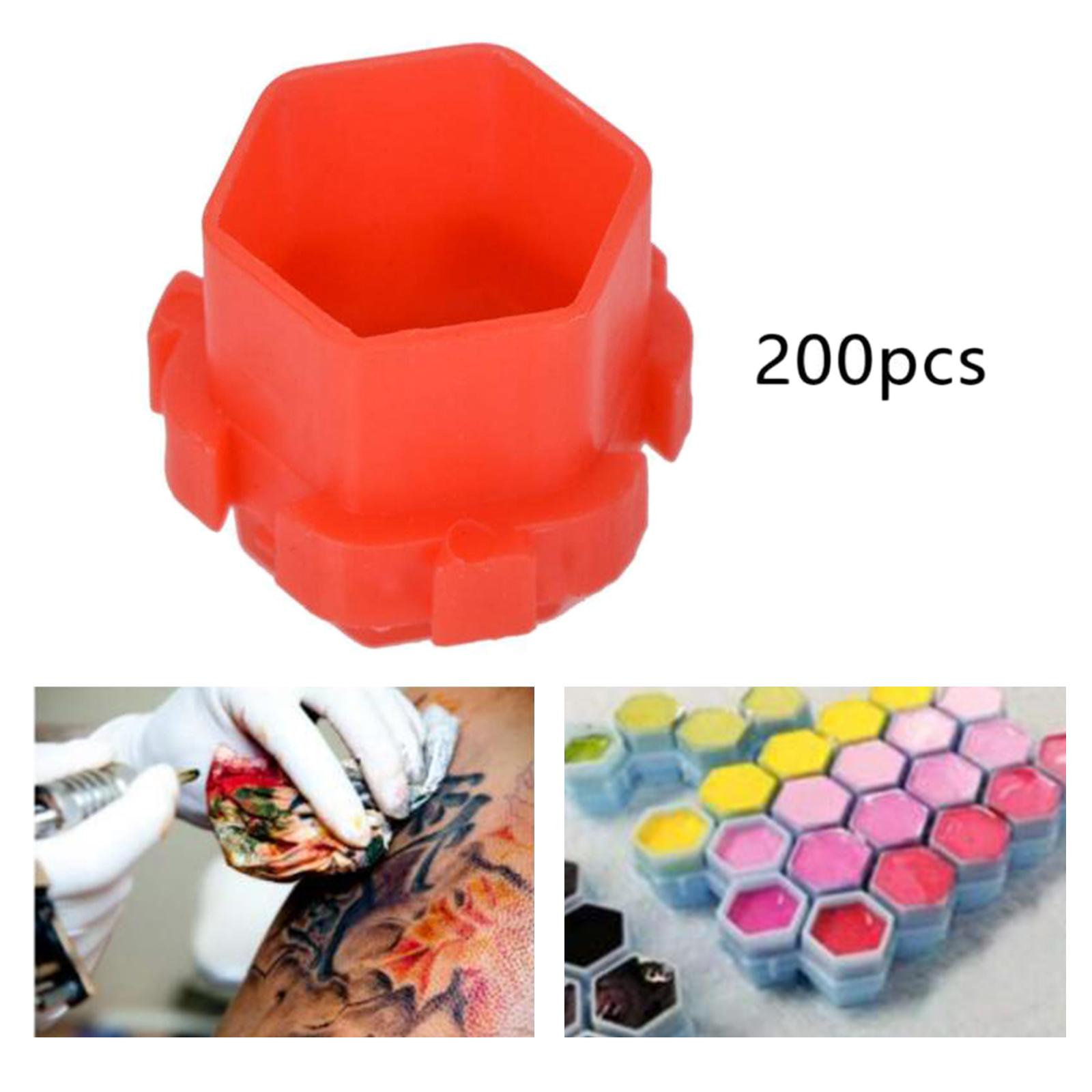 200Pcs Plastic Honeycomb Pigment Holder Tattoo Ink Cups