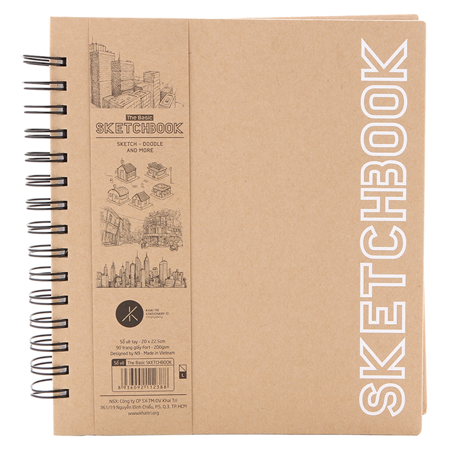 Sổ Vẽ The Basic Sketchbook (L) 90 Trang Simply Daily - Mẫu Ngẫu Nhiên (20 x 22.5 cm)