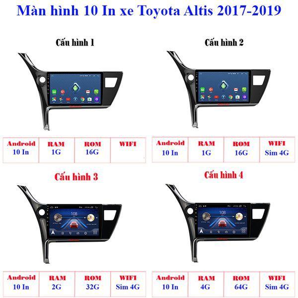 Màn hình Android 10 Inch Toyota Altis 2017-2019 có GPS dẫn đường, điều khiển ra lệnh bằng giọng nói