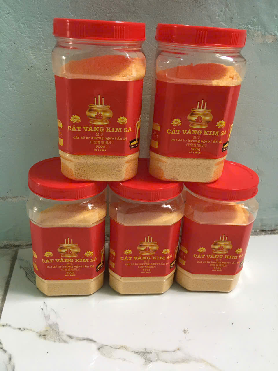 Hũ Cát Vàng Kim Sa 500gr Để Lư Hương, Bát Hương Thờ Cúng