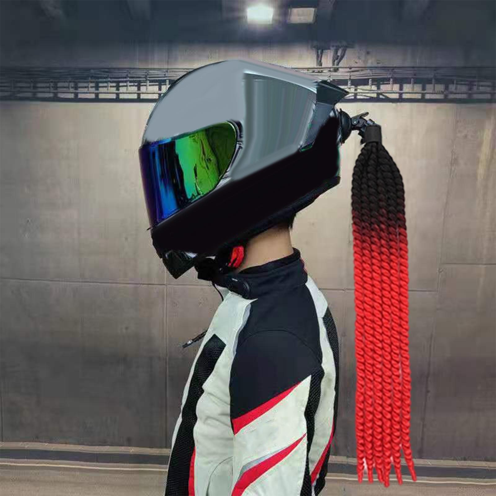 Helmet Pigtails, Gradient Ramp with Suction Cup Helmet Hair for Bicycle Bike