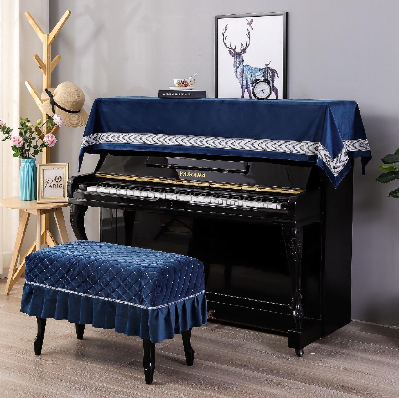 Khăn phủ đàn piano cơ đàn piano điện tử 88 phím phong cách Châu Âu cổ điển sang trọng chống bụi chống xước