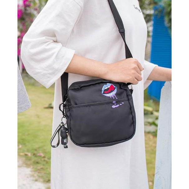 Túi đeo Unisex thời trang, tone màu pastel, chất liệu dù (T DS LIP) - BOM