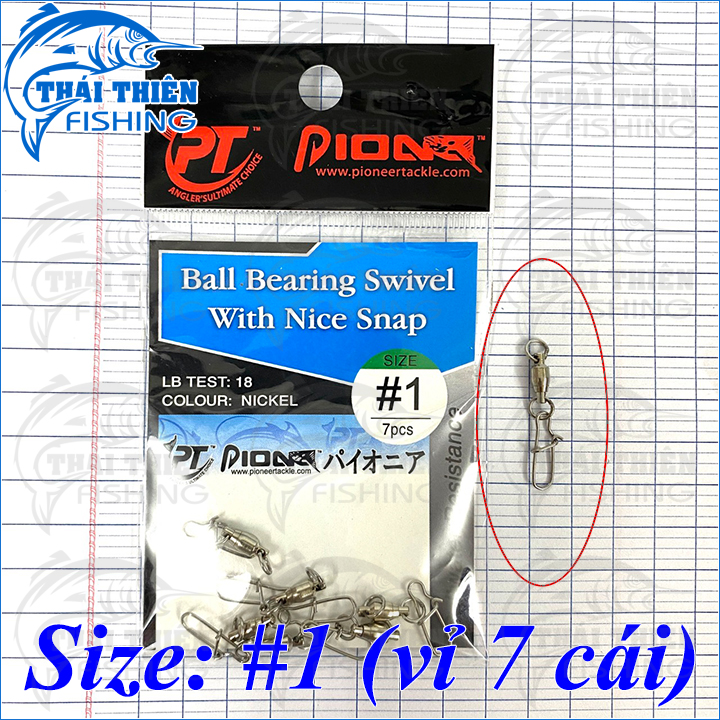 Khóa Bạc Đạn Pioneer, Mani Link Câu Cá Ball Bearing Swivel With Nice Snap