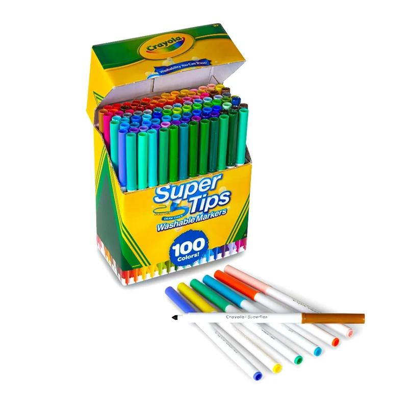 Hộp 100 Bút Lông Màu Super Tips Washable Markers - Crayola 585100