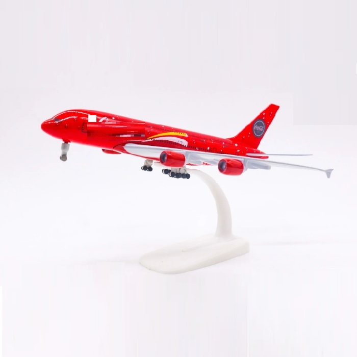 Mô hình máy bay tĩnh A380 C.o.c.a C.o.l.a 20cm có bánh xe
