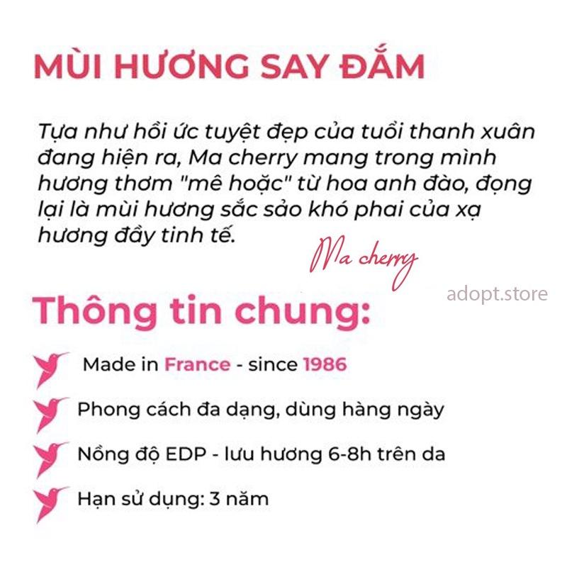 Nước Hoa Nữ 30ml ADOPT' MA CHERRY Ngọt Ngào, Tinh Tế, Quyến Rũ, Thơm Lâu