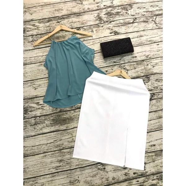 SET CHÂN VÁY BÚT CHÌ KÈM ÁO YẾM
