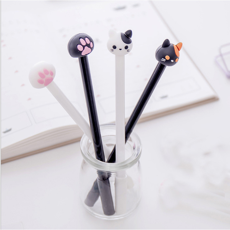 Combo 3 bút bi nước hoạt hình giao ngẫu nhiên BB10 Mèo và chân mèo