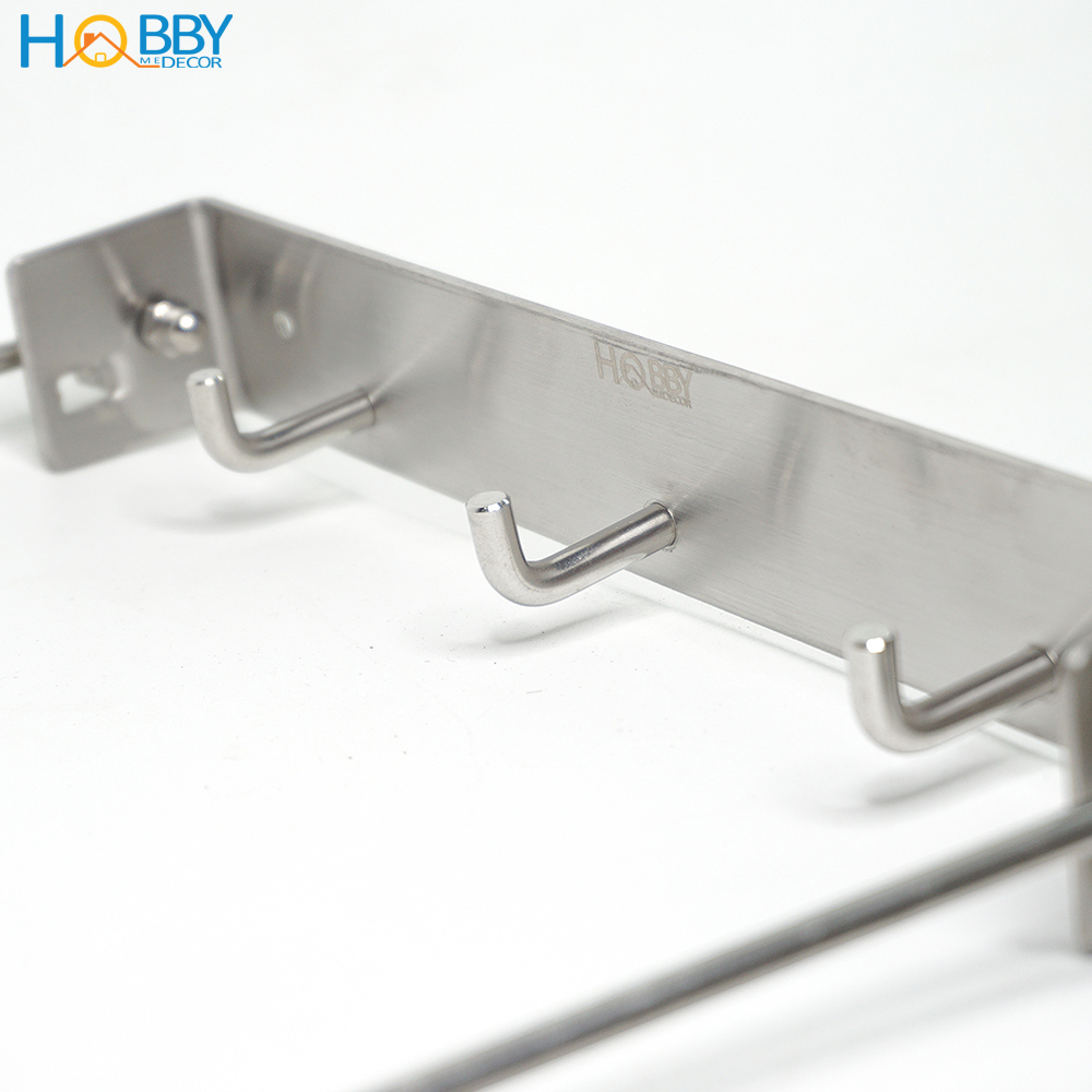 Giá treo thau chậu gắn tường inox 304 có keo dán Hobby home decor GTT