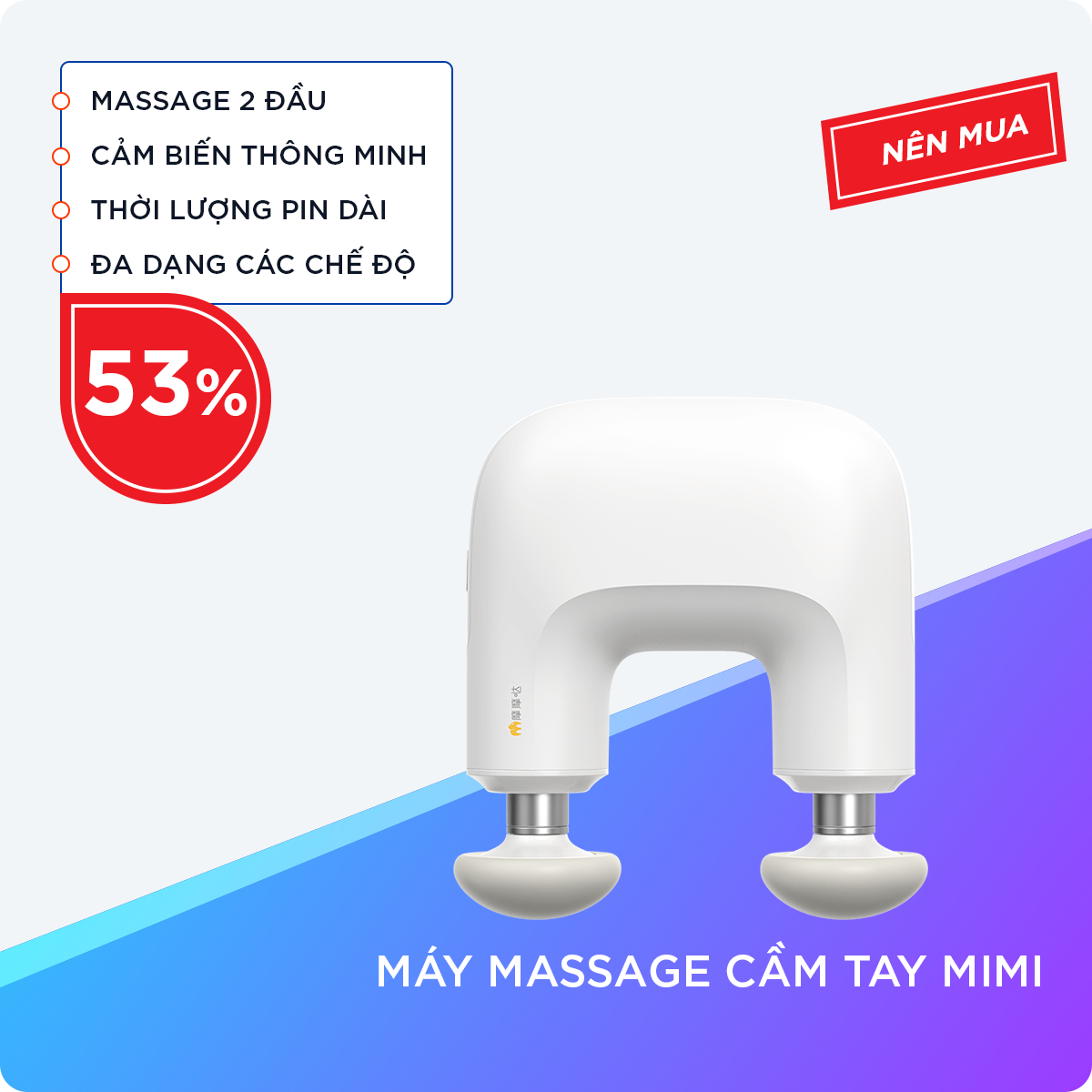 Máy massage cầm tay Mini Momoda SX301, 3 đầu massage đa dạng