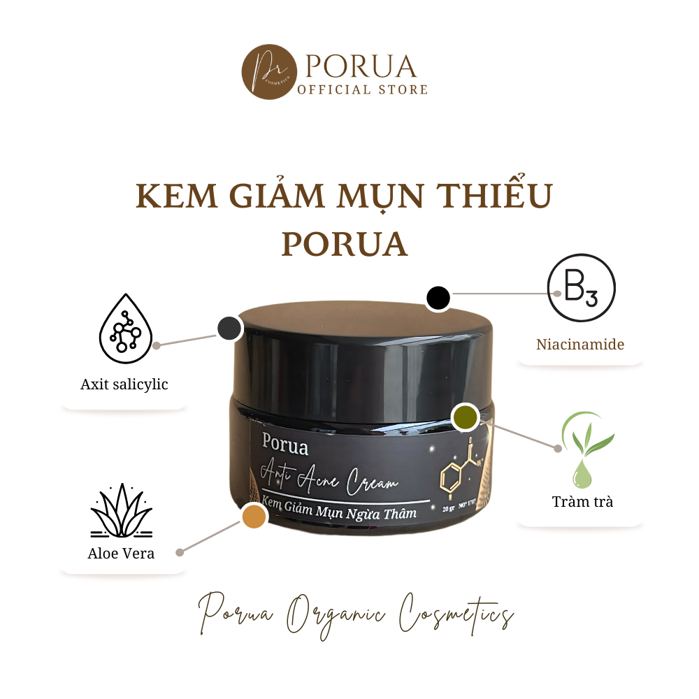 Kem giảm mụn ngừa thâm PORUA 20 gram