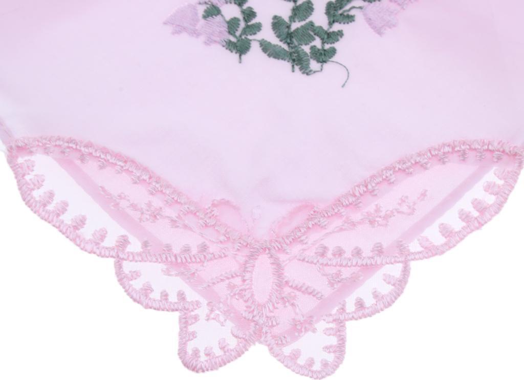 Yotijar Nữ Thêu Hoa Cotton Phối Ren Khăn Tay Hankies Gói 5