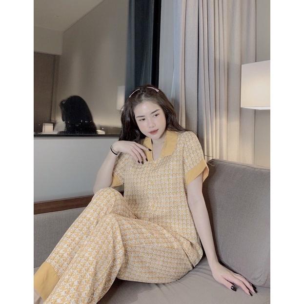 ZZ Nhỏ - Bộ đồ pizama mặc nhà Tay Cộc Quần Dài Lụa Mango cao cấp HHC Store
