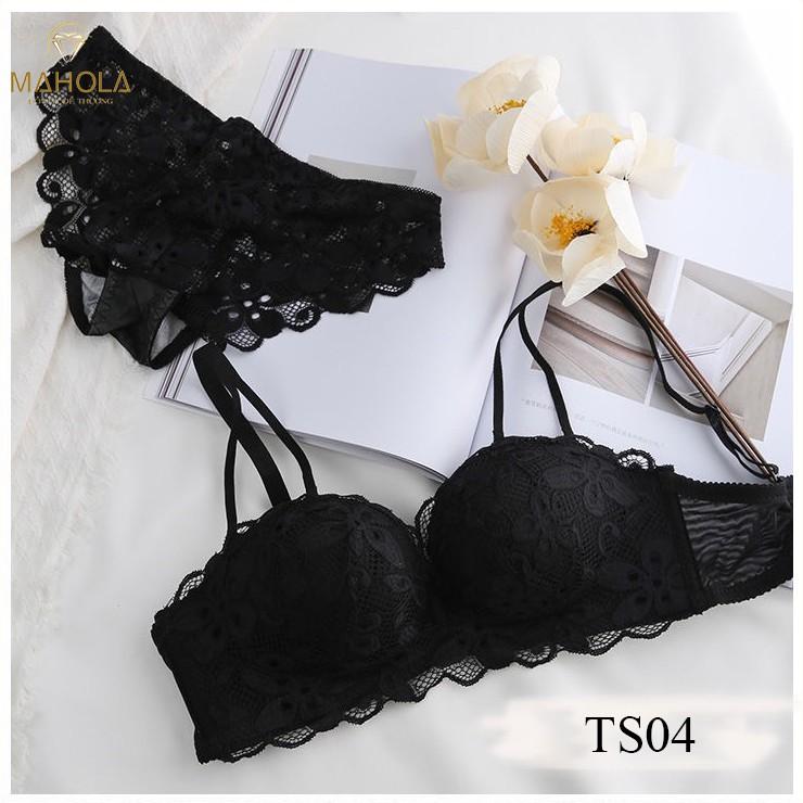 Áo Ngực Nữ không gọng mềm mại thiết kế họa tiết ren hoa sexy quyến rũ Mahola TS04