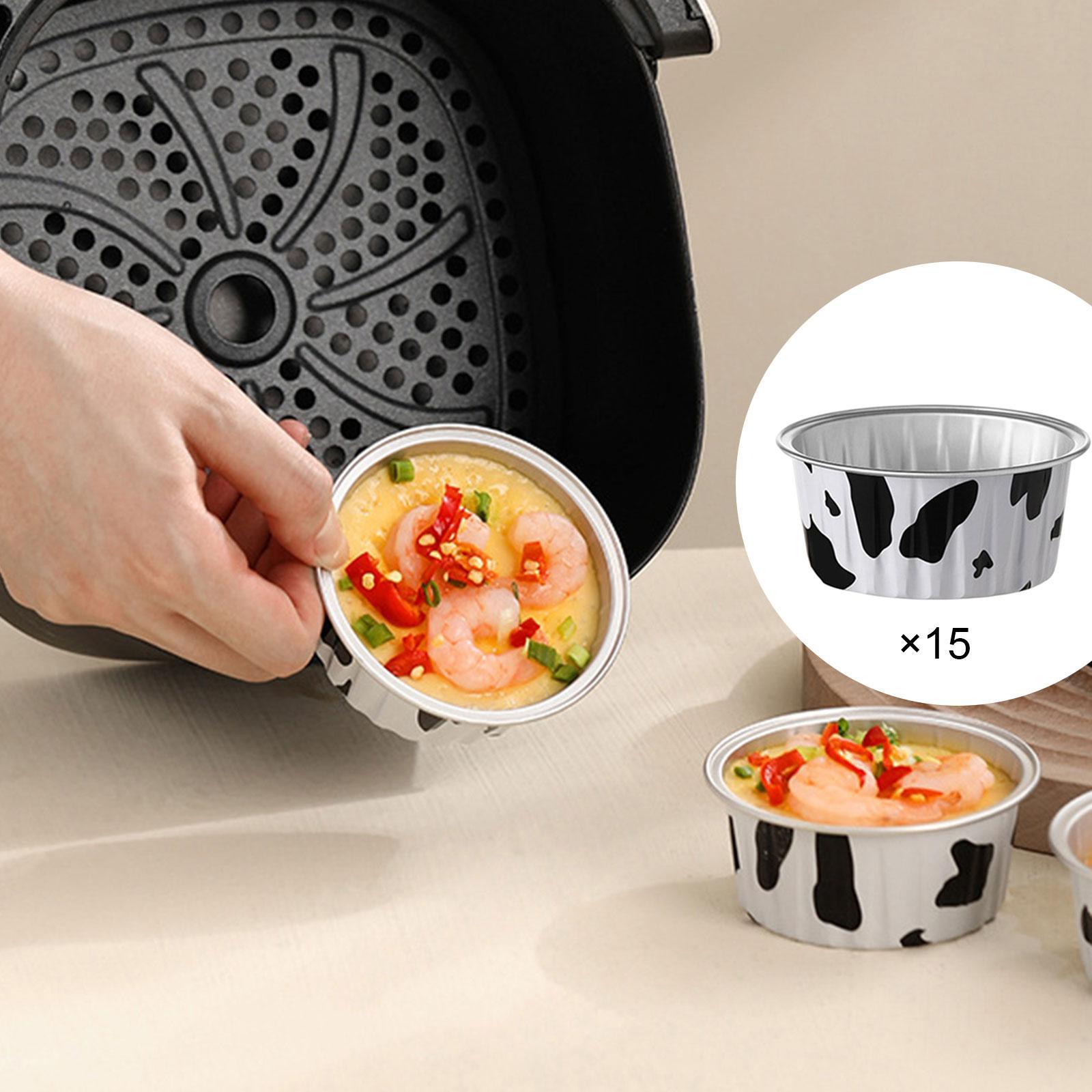 15 Pieces Foil Baking Cups, Aluminum Muffin Cups, Cupcake Holder Tin, Cupcake and Muffin Liner for Cookies, Cheese, Cakes Outdoor Dessert Pie Clubs