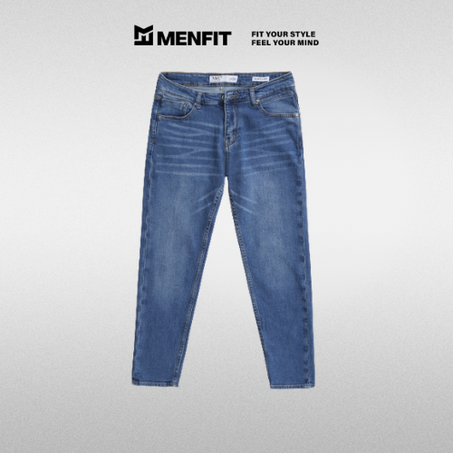 Quần jean nam xanh cao cấp MENFIT 0421 chất denim co giãn nhẹ 2 chiều, chuẩn form, thời trang