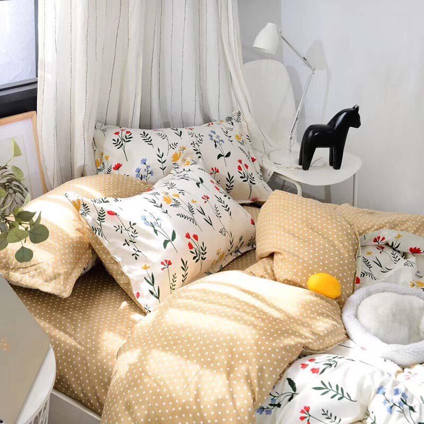 Bộ Chăn Chần Ga Gối Cotton LIDACO SP000801 - Hoa Mùa Hạ