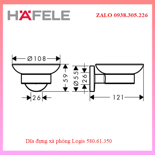 Dĩa đựng xà phòng Logis 580.61.350