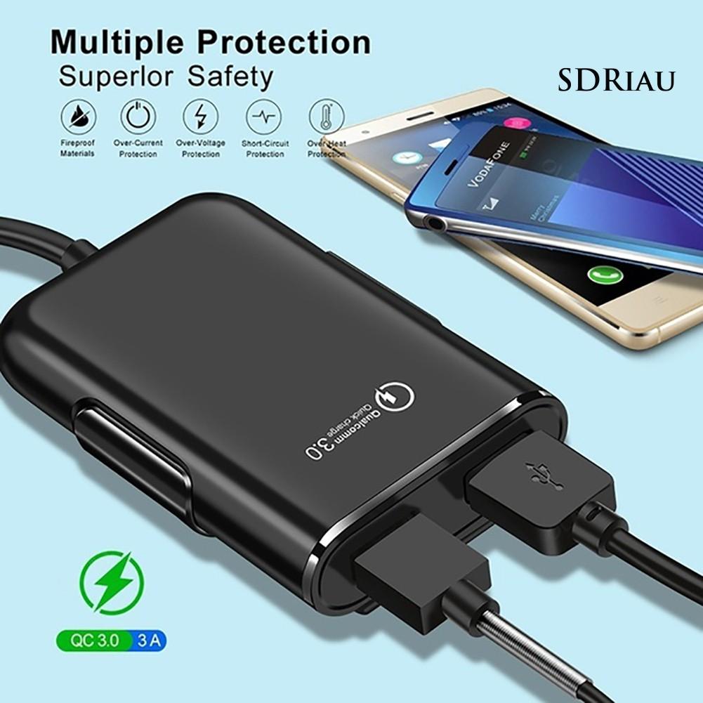 Tẩu Sạc Nhanh Qcdz 4 Cổng Usb 3.0 Cho Xe Hơi