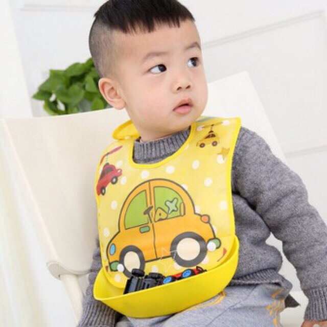 Yếm máng ăn dặm có ,máng hứng THÁO RỜI cho bé