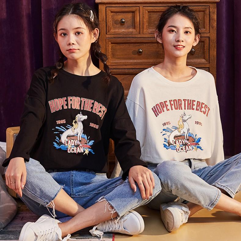 Áo thun tay dài form rộng HOPE FOR THE BEST ulzzang thu đông UNISEX