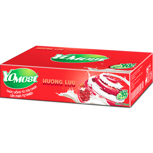 Thùng 48 Hộp Sữa Chua Lên Men Tự Nhiên Yomost Trái Lựu