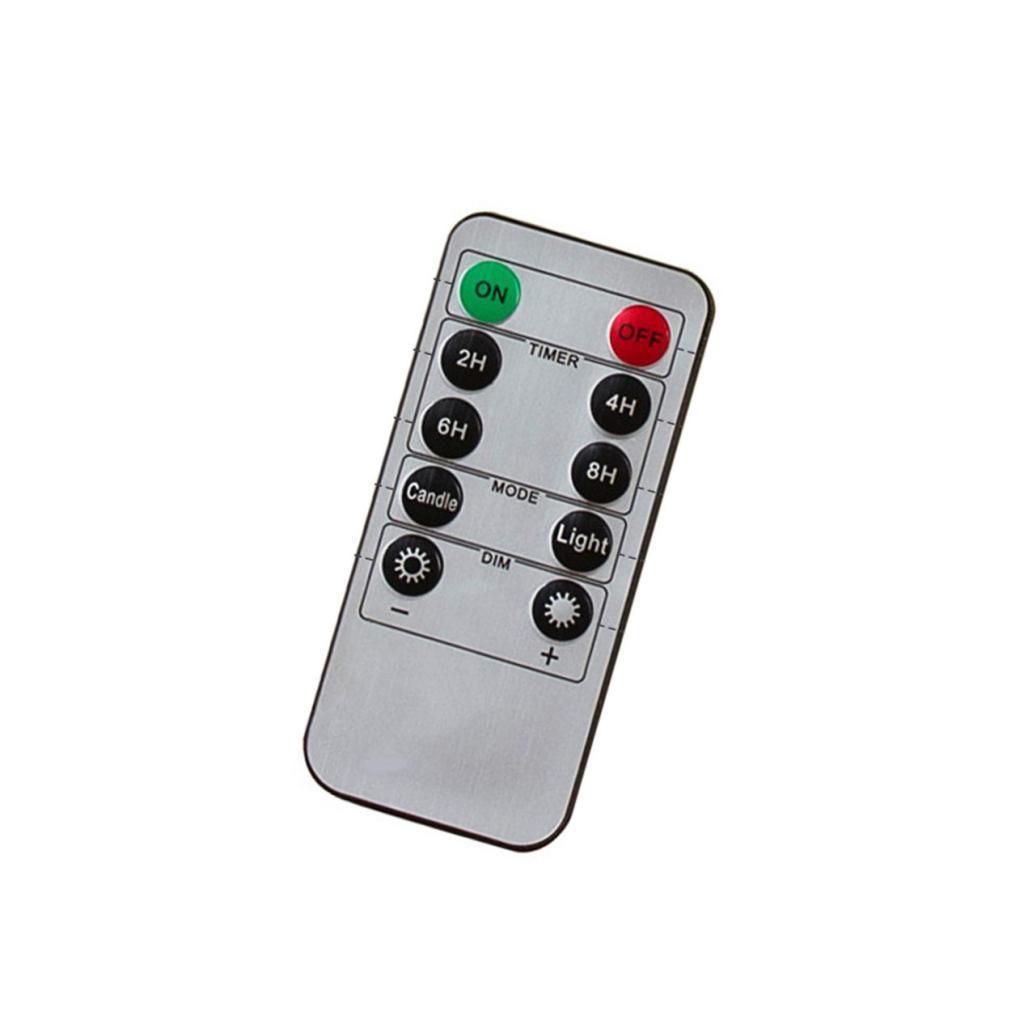 2Pcs 10-Key Battery Operated Remote Control With Timer For Realistic Flameless