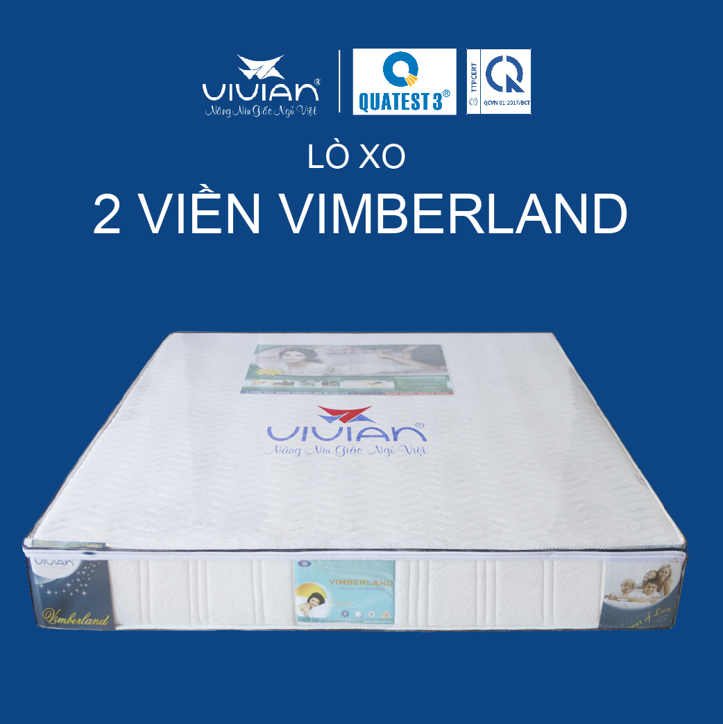 Nệm Lò Xo Bonnell VIMBERLAND 2 Viền Vivian - Vải Gấm Damask Cao cấp Có Chần