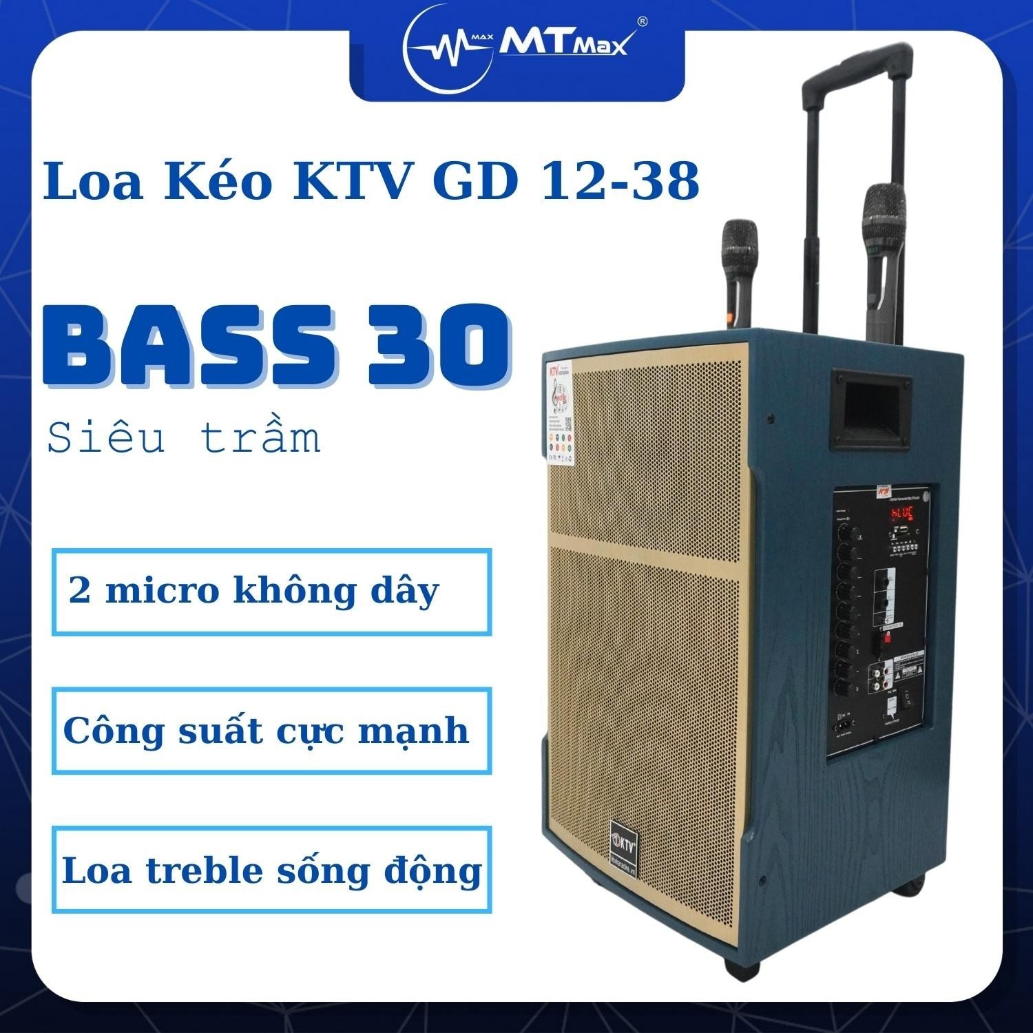 Loa kéo KTV GD 12 38, Loa Karaoke Bass 3 Tấc, Tặng 2 Micro Âm Thanh Cực Hay âm thanh khủng giá rẻ thích hợp karaoke