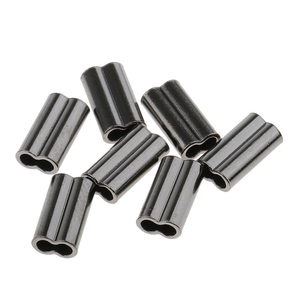 100x Double Fishing Tube Barrel Crimping Sleeves Tube Hooks Accessories