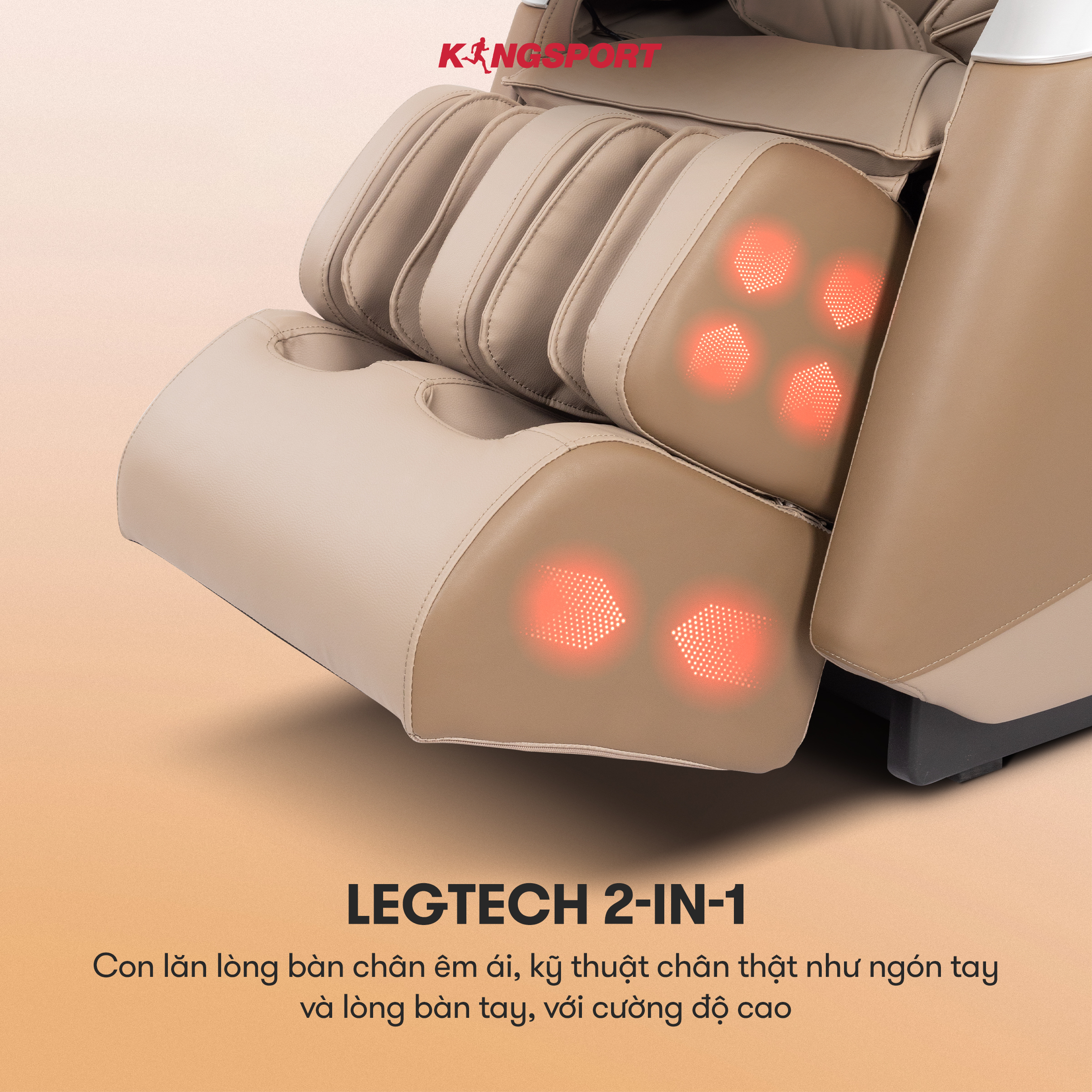 Ghế massage KINGSPORT Standard G2 con lăn di chuyển cổ vai, thiết kế hiện đại 2024, khung ghế rộng rãi và thoải mái