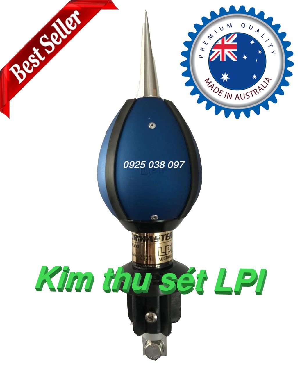 Kim thu sét Stormaster Ese-15, LPI ESE-15SS bán kính bảo vệ 20m, 25m, 30m, 35m, 40m, 51m - kim thu lôi -  cột thu lôi - cây chống sét