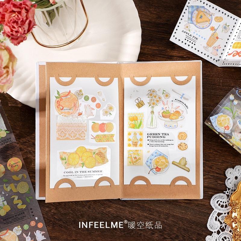 S17 - Dải sticker PET masking tape thế giới ngọt ngào dễ thương Infeel.Me trang trí sổ bullet journal, junk journal