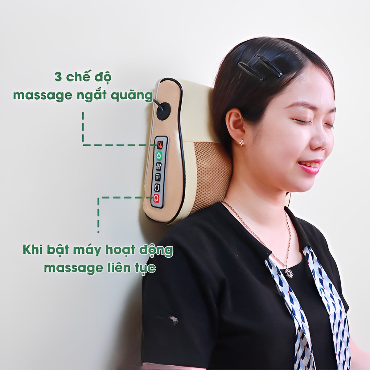 Gối Massage Hồng Ngoại 16 Bi Trị Liệu Nhật Bản, Mát Xa Cổ, Lưng, Vai Gáy