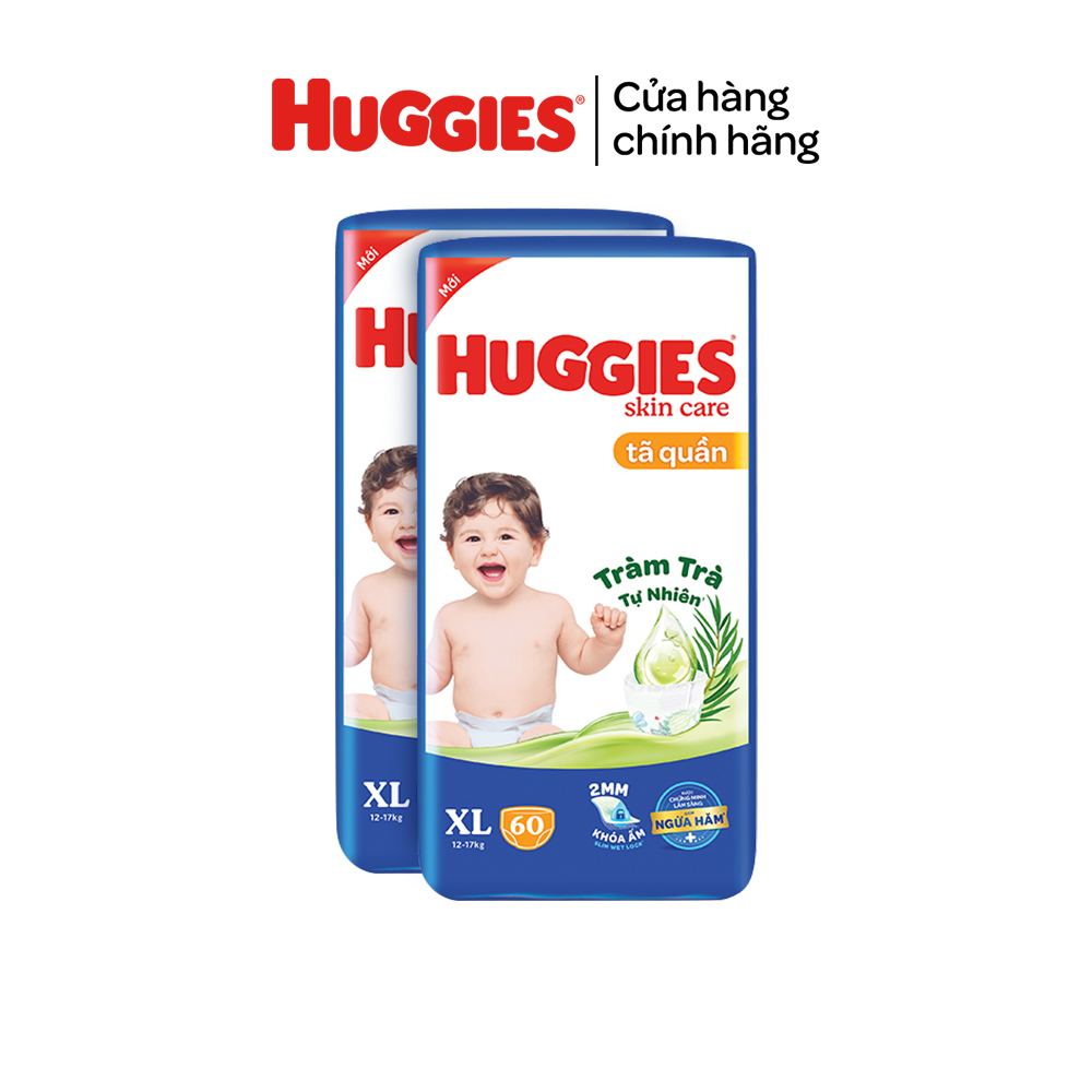 Combo 2 gói Tã/bỉm quần HUGGIES SKINCARE gói M76+8/L68/XL60/XXL54 (M56/L48/XL40/XXL36+8)