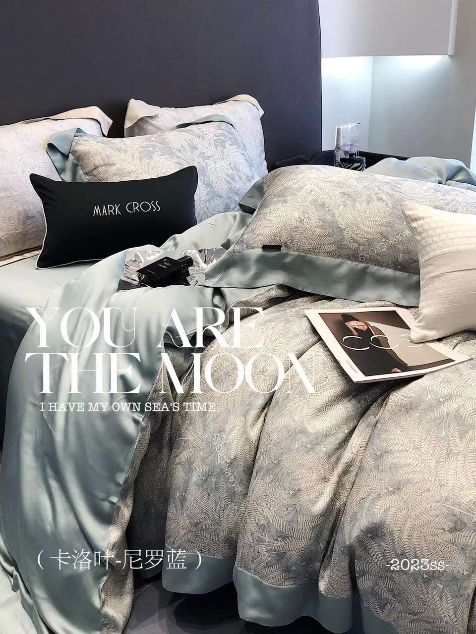 Bộ Chăn Ga Drap Giường Tencel 100s Markcoss Bộ Chăn Ga Gối Đệm 5 Món Chăn Chần Bông Lụa Nhà Hin Home Bedding