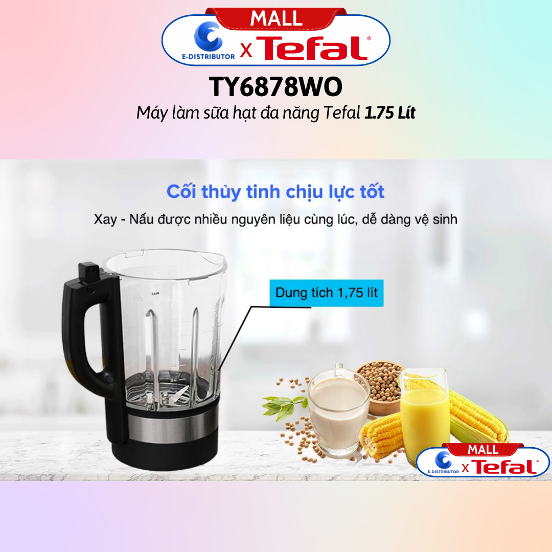 Máy làm sữa hạt đa năng Tefal BL967B66 - Dung tích 1.75 lít - Hàng Chính Hãng