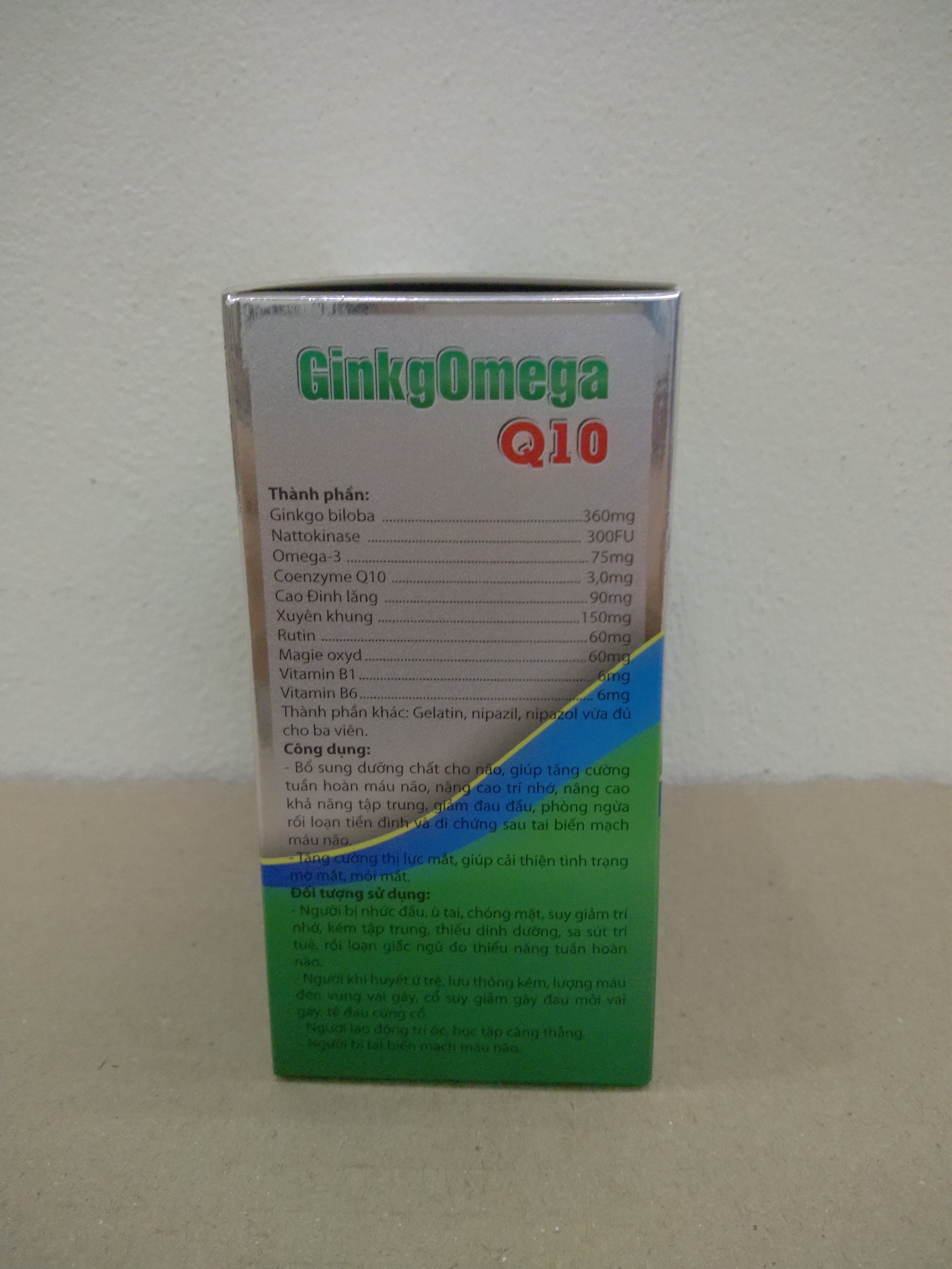 HOẠT HUYẾT DƯỠNG NÃO GINKGOMEGA Q10 - GIẢM ĐAU MỎI VAI GÁY - TÊ BÌ CHÂN TAY - RỐI LOẠN TIỀN ĐÌNH - TỐT CHO NÃO, MẮT, TIM - HỘP 100 VIÊN