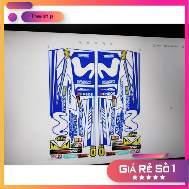 Tem rời dành cho xe Sirius Movistar dán xe xanh gp