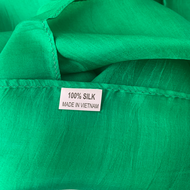 Khăn quàng cổ lụa tơ tằm trơn màu xanh, 100%silk, hàng thủ công chất lượng cao