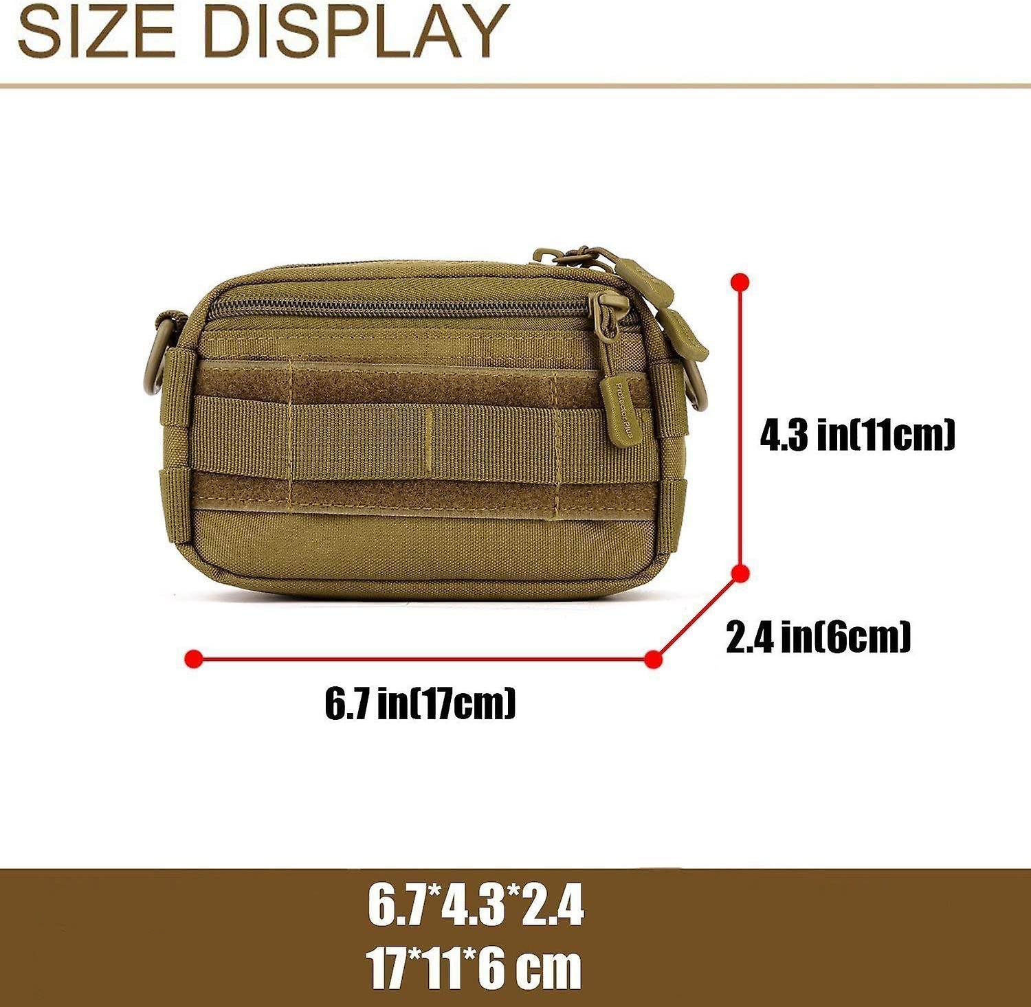 Túi nhỏ mềm mại Tiện ích chiến thuật Pocket EDC Túi đựng túi quân sự với dây đeo vai đa chức năng để cắm trại (Brown)