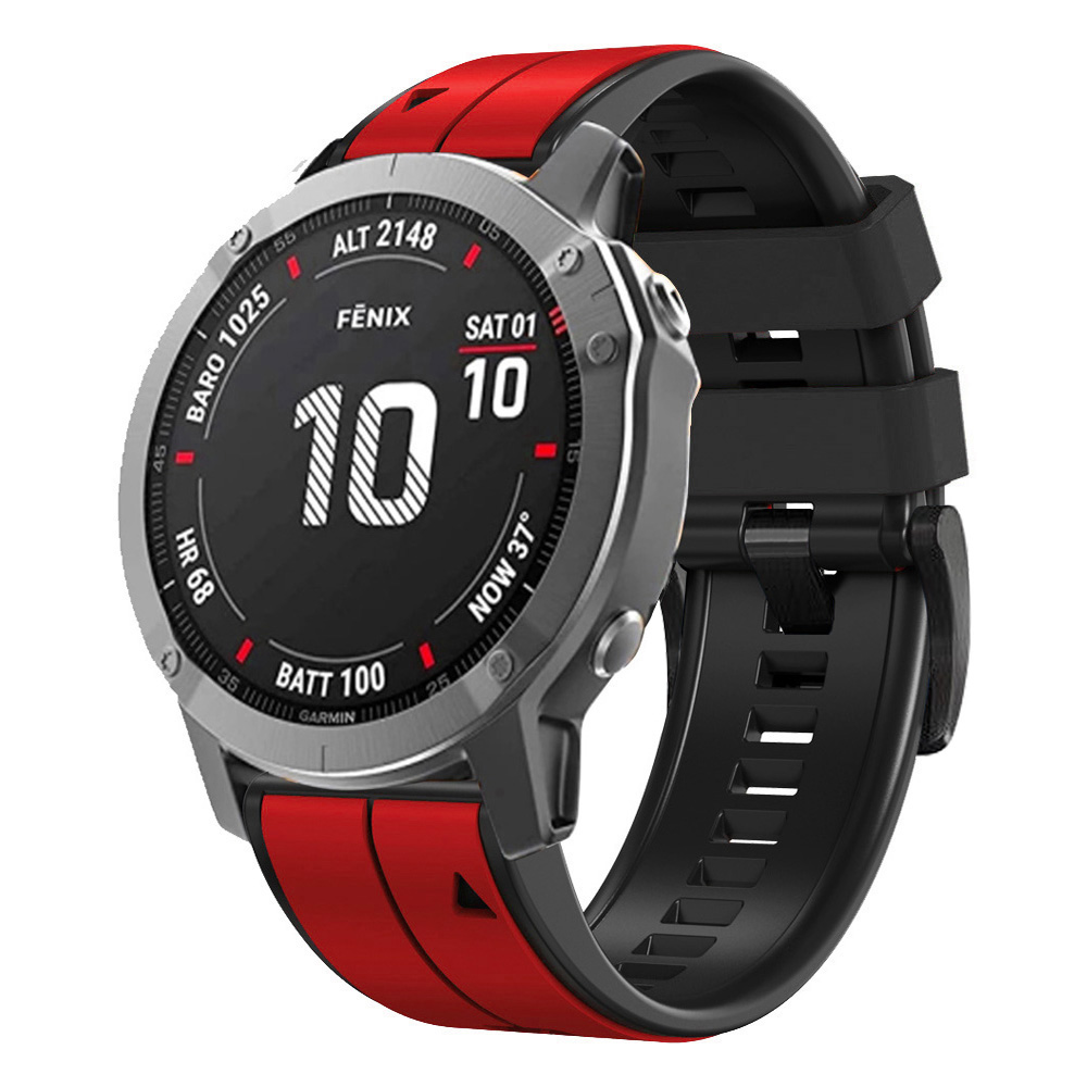 Dây Cao Su Hai Màu cho Garmin Epix Pro 47mm/Fenix 8/7/6/5/935/945 (22mm) &amp; Garmin Epix Pro 51mm/Fenix 8X/7X/6X/5X (26mm) - Hàng Chính Hãng