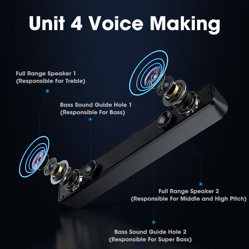 Nhà hát tại nhà Hệ thống âm thanh loa bluetooth 4D loa máy tính soundbar cho TV Soundbar Hộp loa siêu loa âm âm nhạc âm nhạc Color: 2