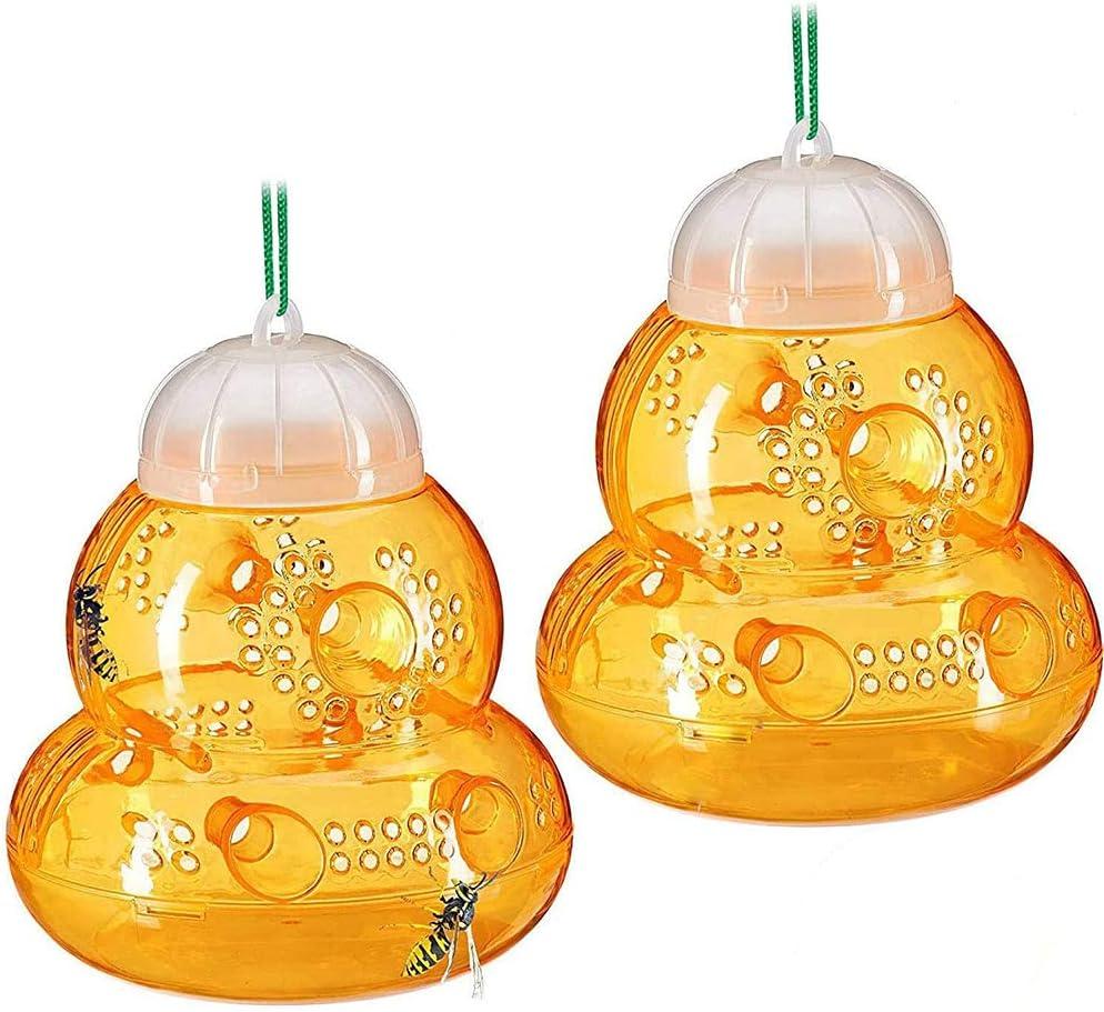 Bẫy bị bẫy, bộ 2 con ong bắt, bẫy Hornet để treo, bắt, bẫy trái cây có thể tháo rời và có thể tái sử dụng, để treo hoặc sử dụng ngoài trời.