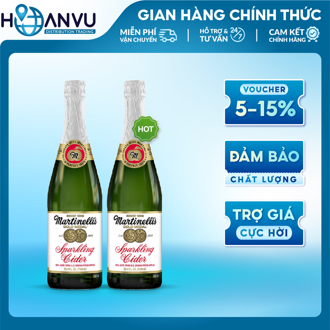 Nước Ép Táo Xanh Martinelli's Sparkling Cider Apple 03/2025