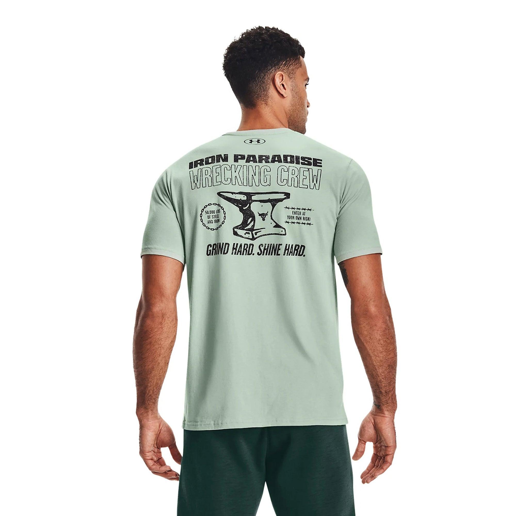 Áo thun tay ngắn thể thao nam Under Armour Project Rock Wrecking Crew - 1361725-340