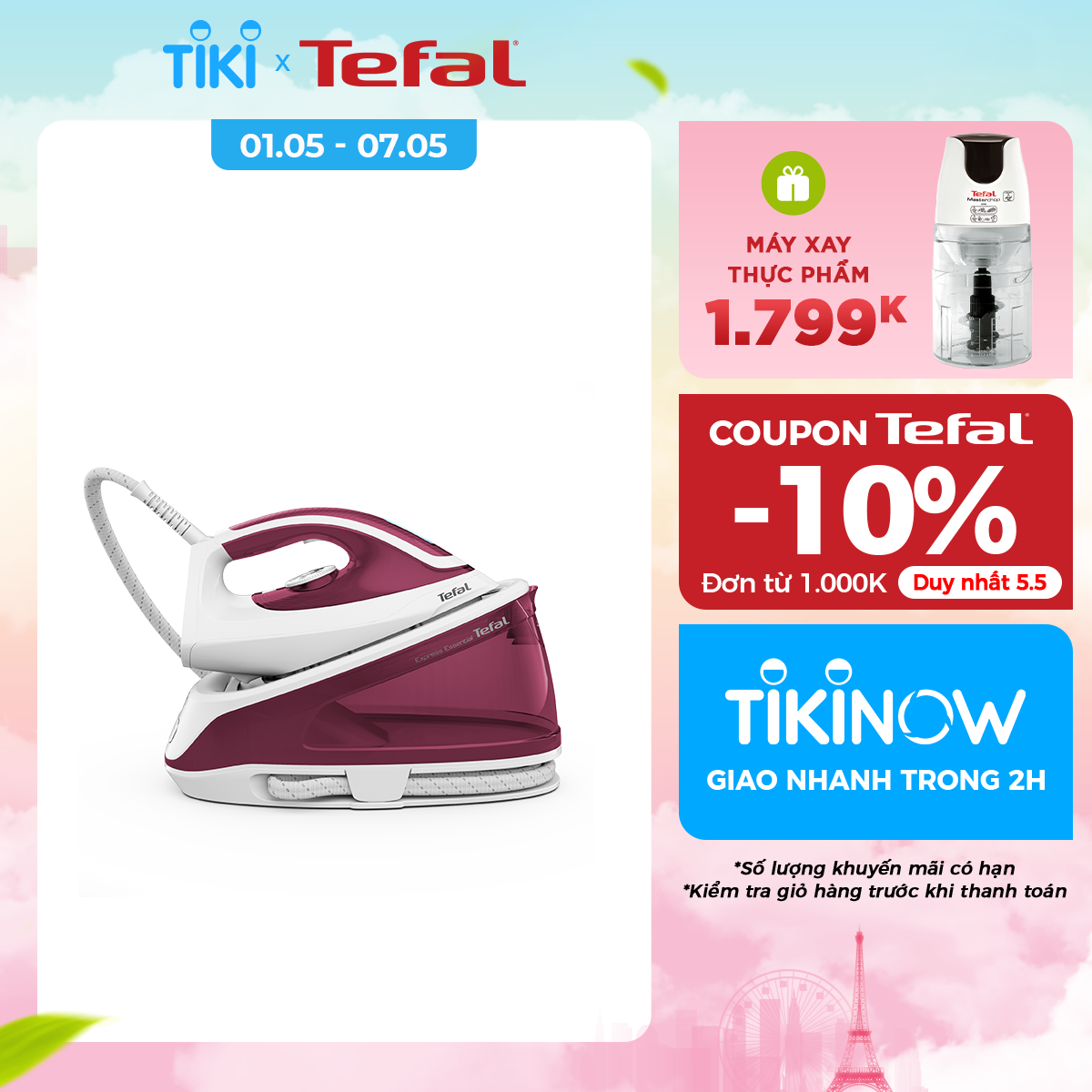 Bàn ủi hơi nước Tefal SV6110E0 - Hàng chính hãng