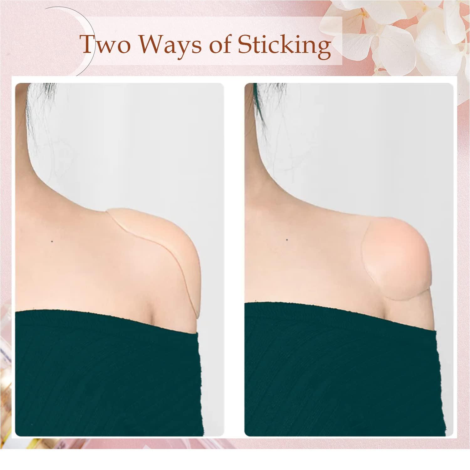 Miếng đệm vai silicon, 4 miếng đệm vai chống đẩy miếng nâng vai cho phụ nữ đàn ông Suit Blazer Quần áo áo phông, có thể tái sử dụng và thoáng khí